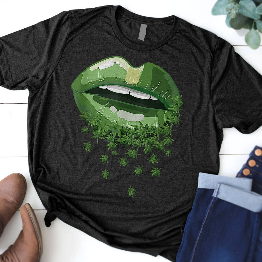 Funny Sexy Lips Cannabis Marijuana Weed Gift For Men Women Tank Top_2