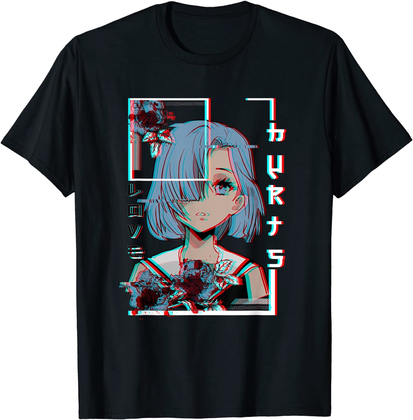 Japanese Aesthetic Vaporwave E-Girls Love Glitch Hurts 90er T-Shirt