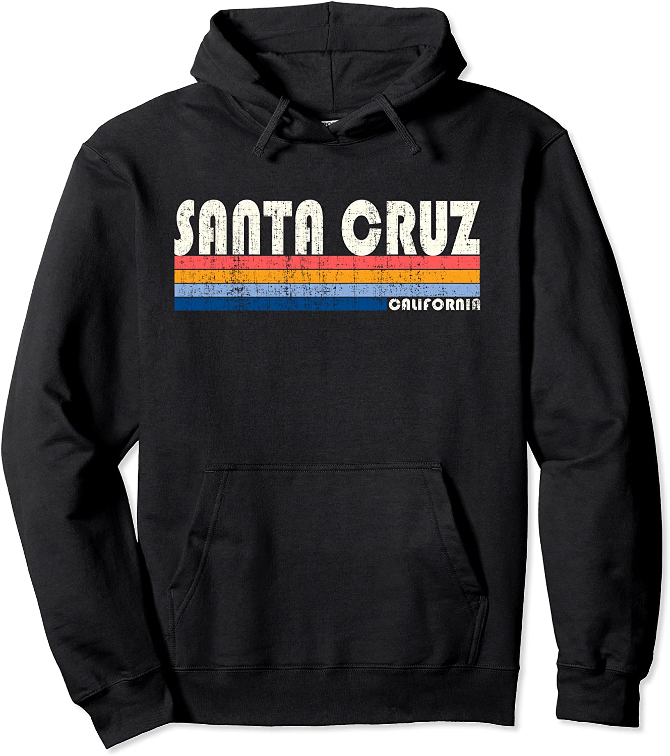 Vintage 70s 80s Style Santa Cruz CA Pullover Hoodie