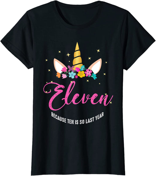 11 Years Old Birthday Girl Gifts Unicorn 11th Birthday T-Shirt
