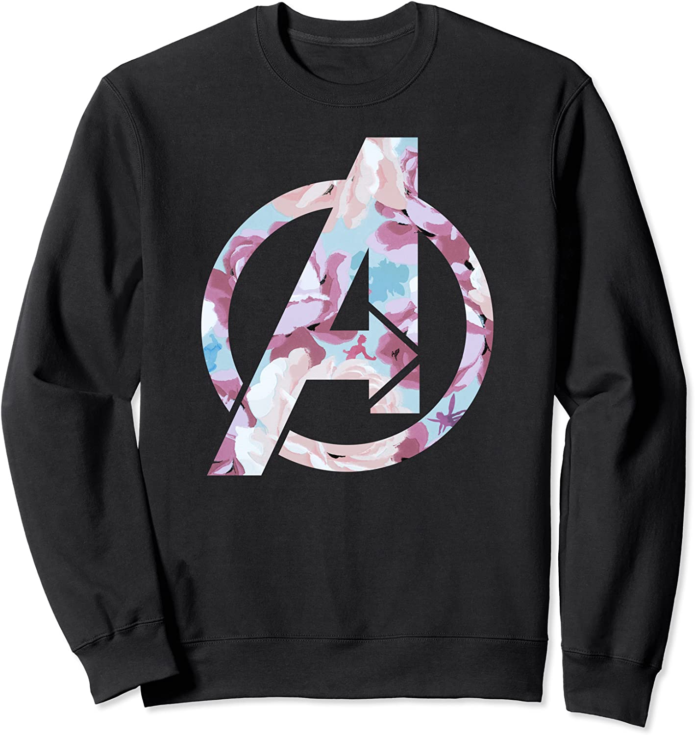 Marvel Avengers Logo Floral Super Hero Sweatshirt