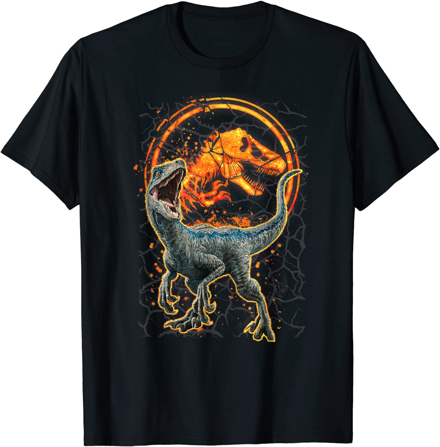Jurassic World Two Blue Raptor Magma Icon Graphic T-Shirt