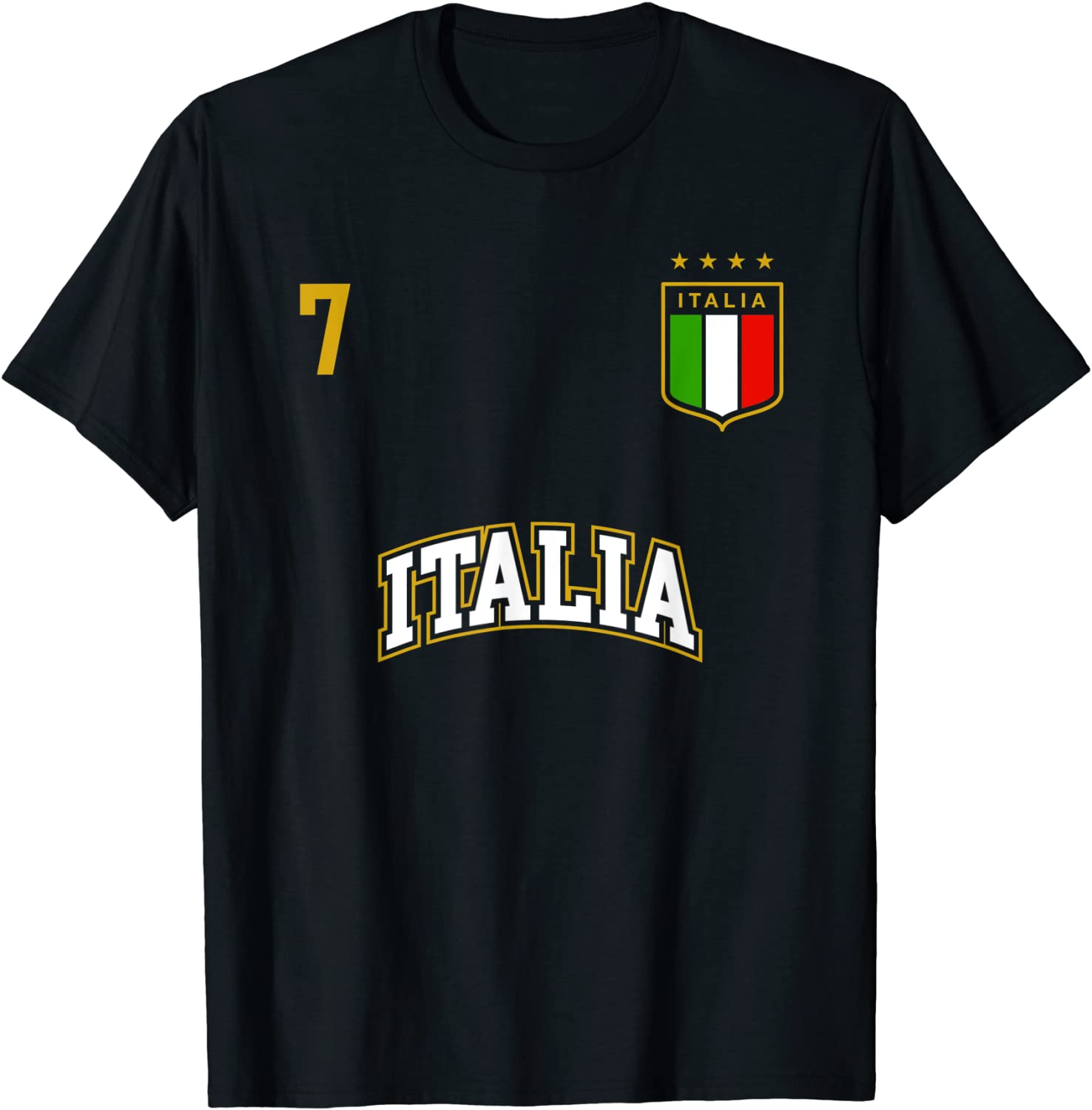 Italy Shirt Number 7 BACK Soccer Team Sports Italian Flag