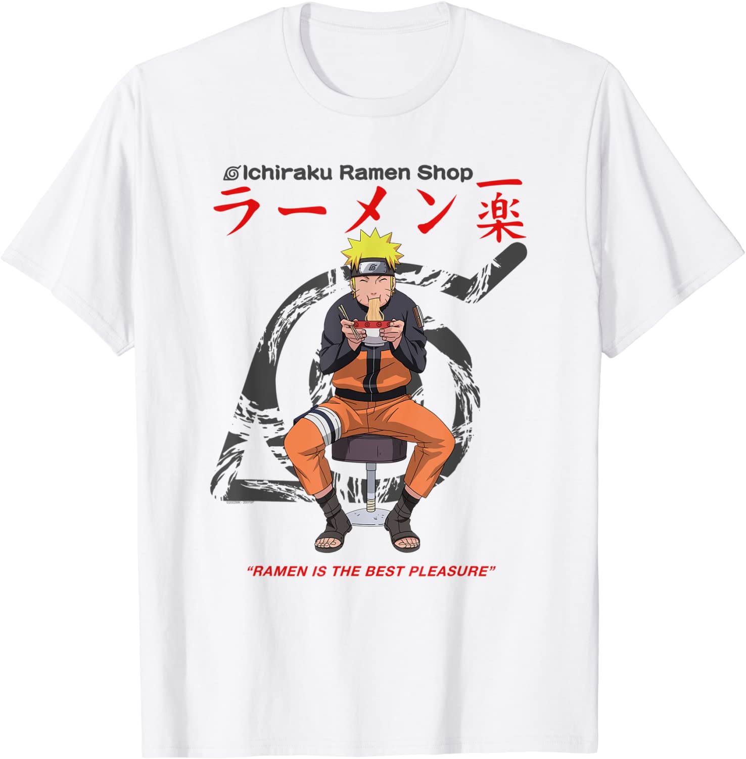 Naruto Shippuden Ichiraku Ramen Shop Naruto On White T-Shirt