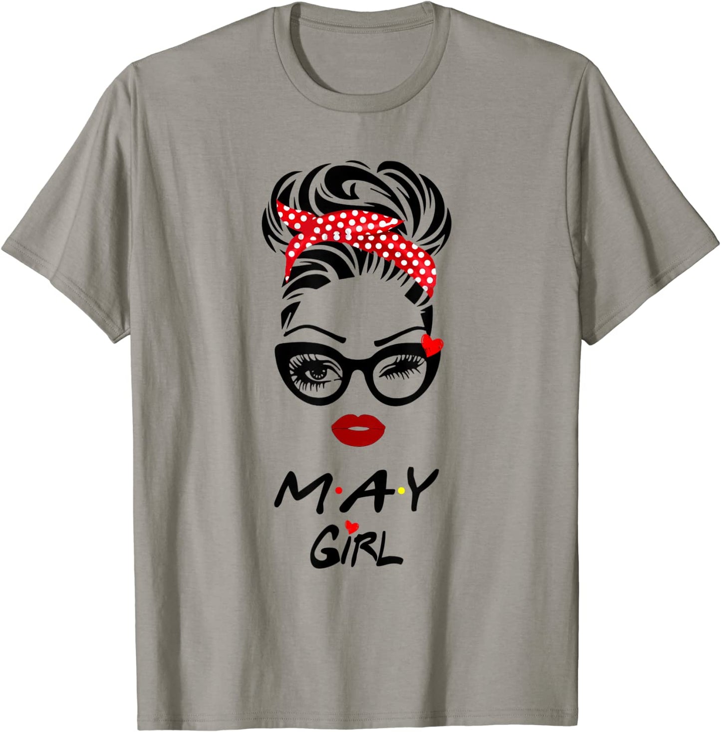 May Girl Wink Eye Woman Face Wink Eyes Lady Birthday T-Shirt