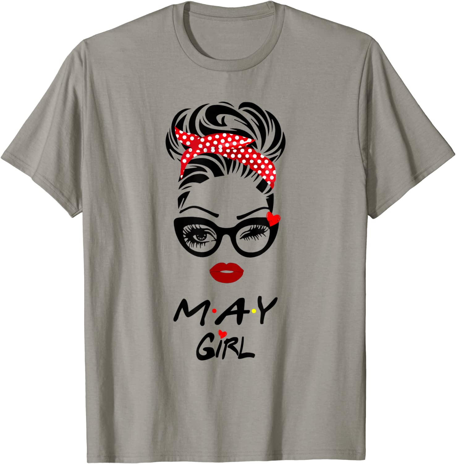 May Girl Wink Eye Woman Face Wink Eyes Lady Birthday T-Shirt