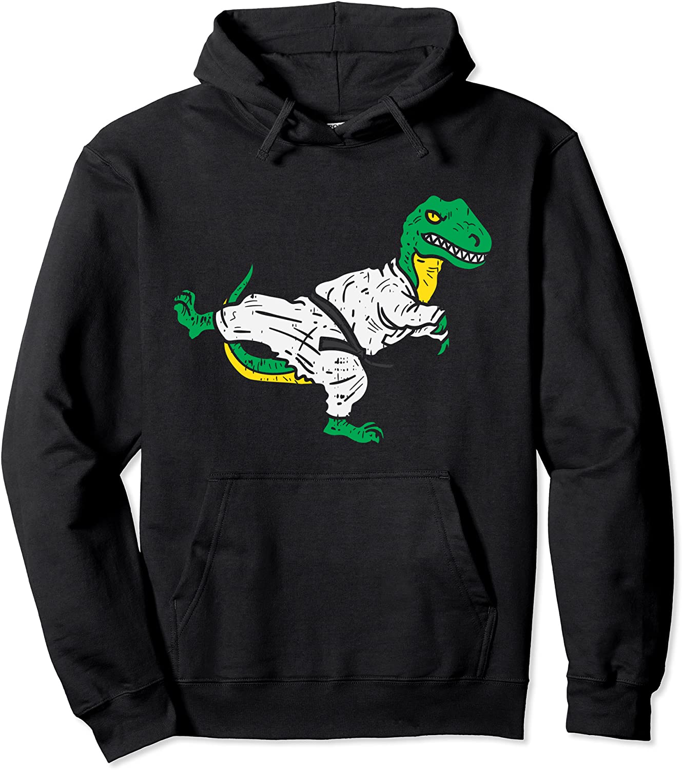 Trex Karate Taekwondo Black Belt Funny Dinosaur Martial Arts Pullover Hoodie
