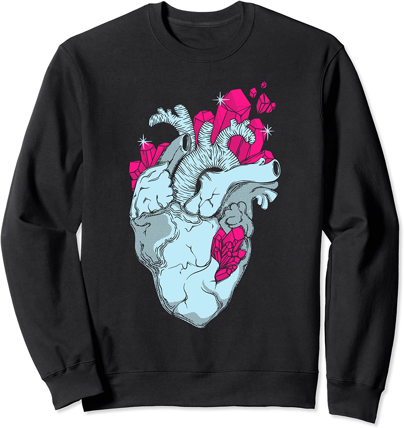 Pastel Goth Aesthetic Gothic Witch Wicca Crystal Heart Sweatshirt