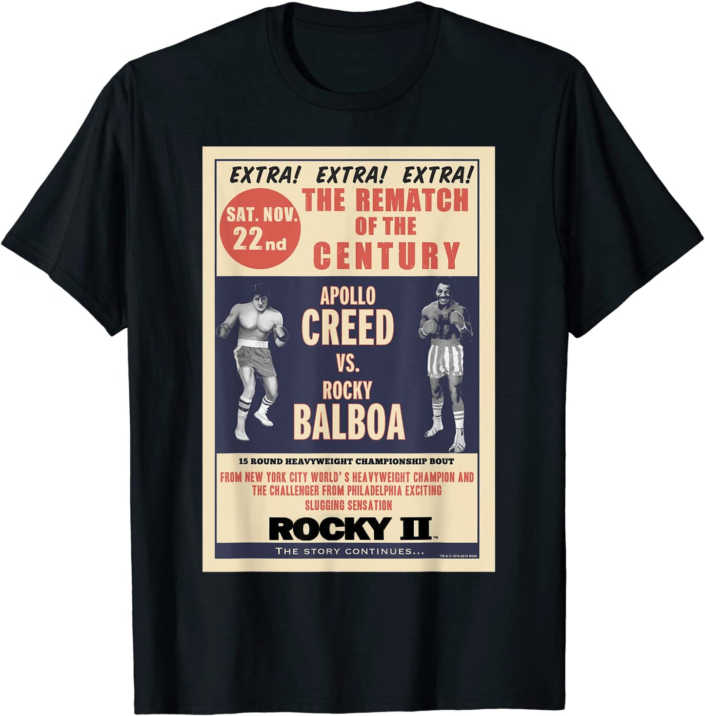 Rocky Creed Vs Balboa Rematch Of The Century Poster T-Shirt