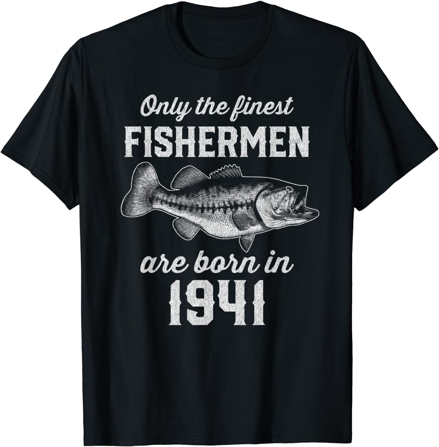 Gift for 80 Year Old Fishing Fisherman 1941 80th Birthday T-Shirt