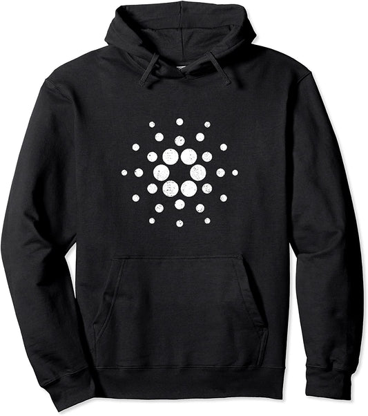 Cardano ADA Crypto Blockchain ADA White Cardano Logo Pullover Hoodie