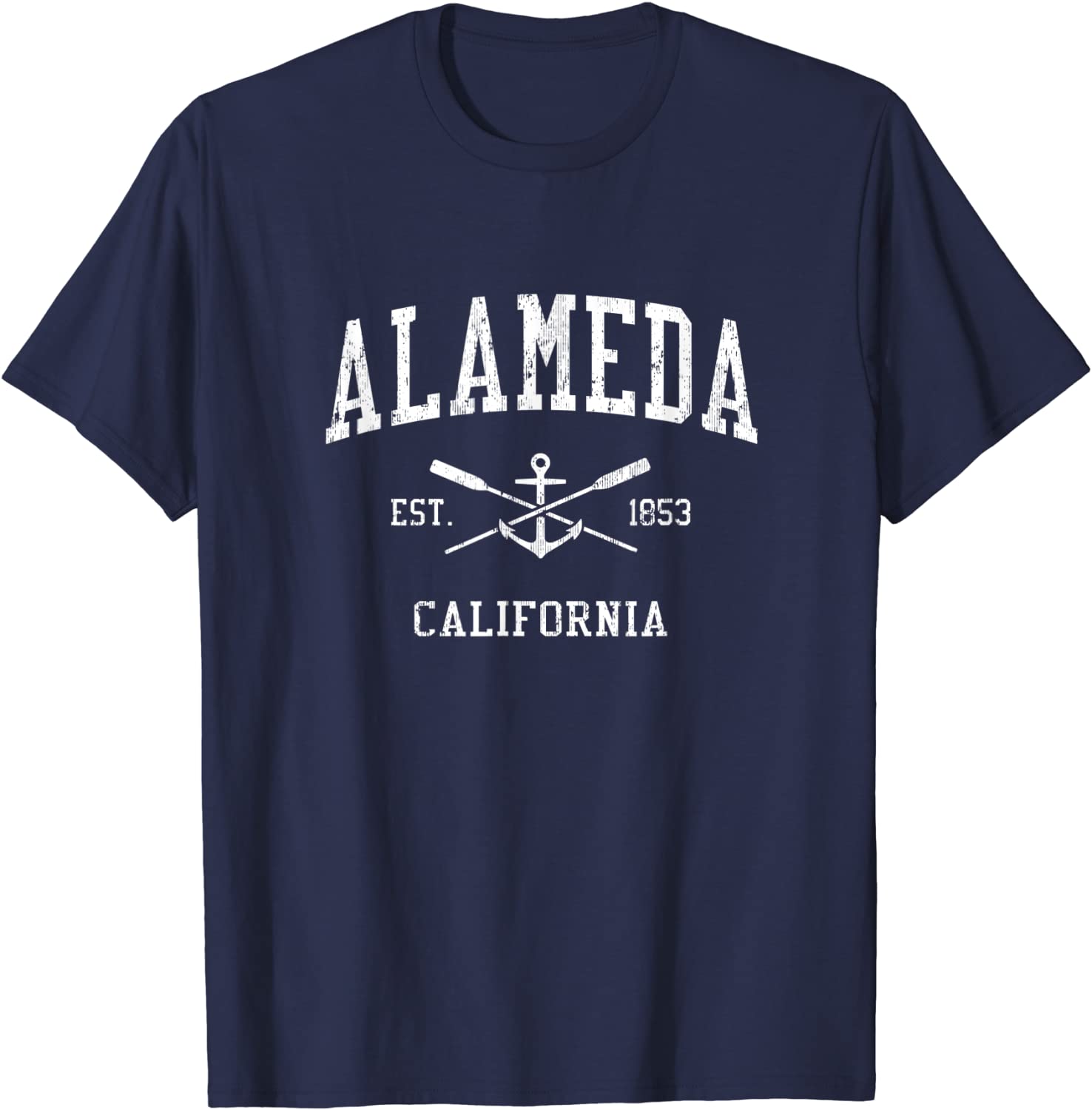 Alameda CA Vintage Crossed Oars Boat Anchor Sports T-Shirt