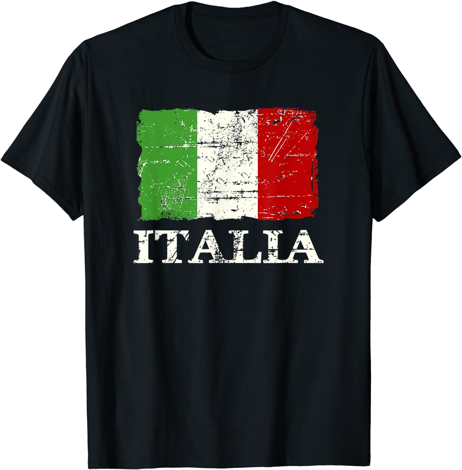 Italian Vintage Flag T-Shirt Italy Retro Banner Ensign
