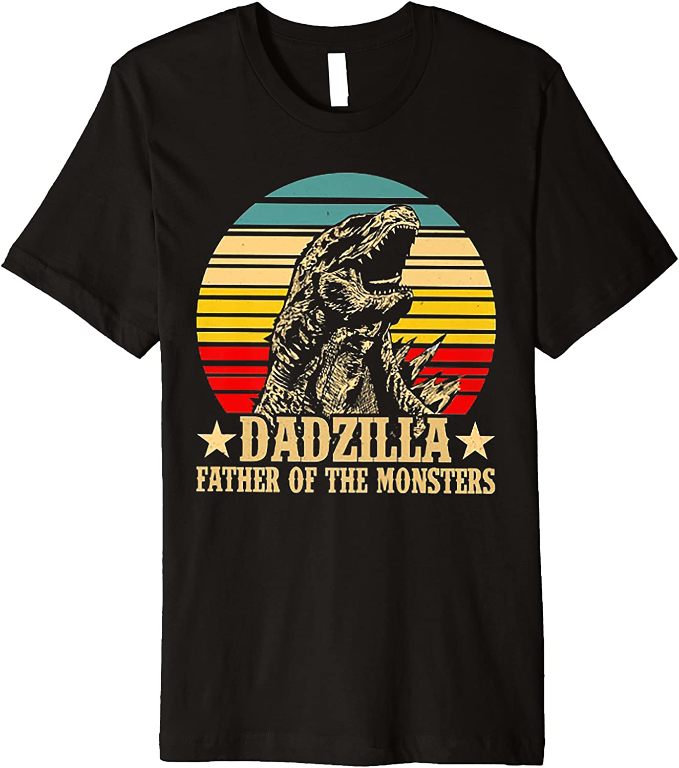 Dadzilla Father Of The Monsters Retro Vintage Sunset Premium T-Shirt