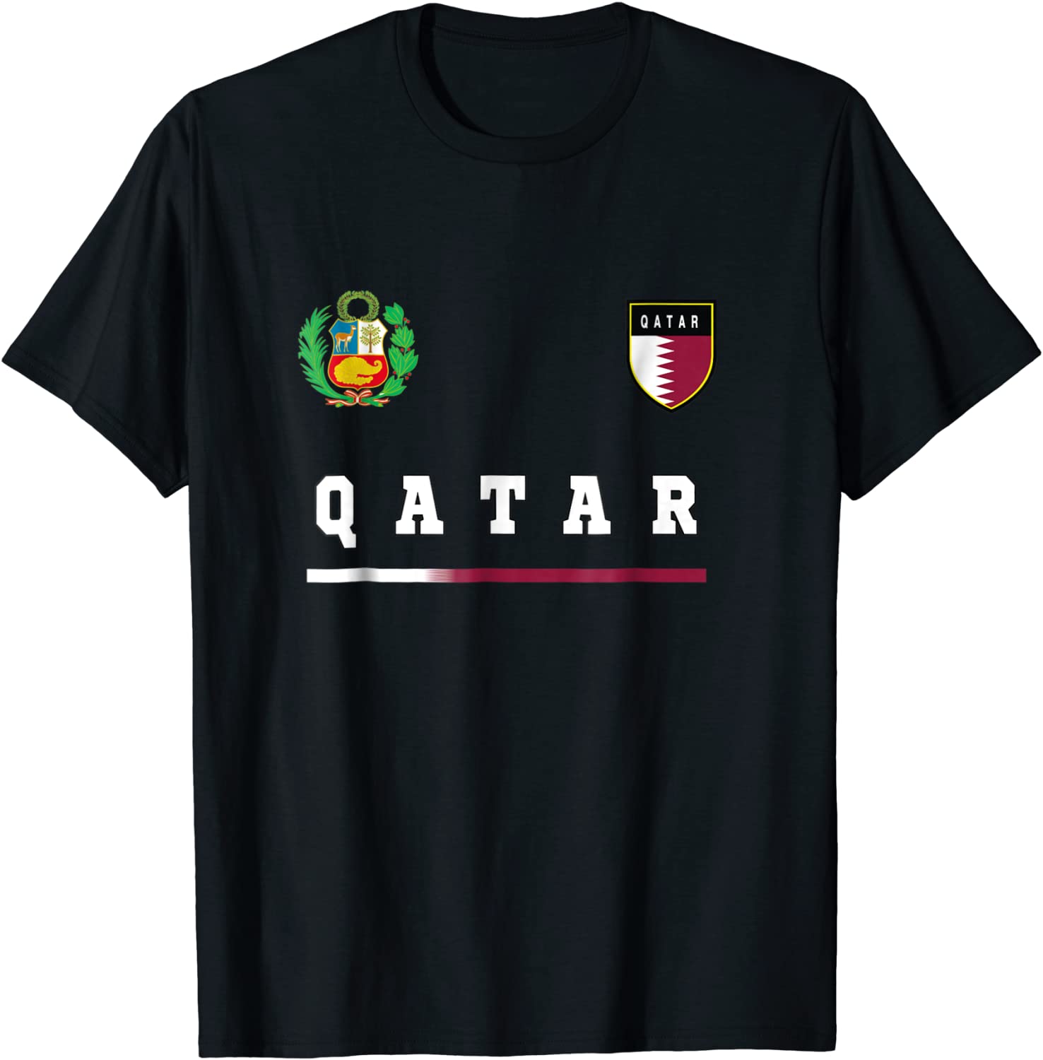 Qatar T-shirt SportSoccer Jersey Tee Flag Football Doha