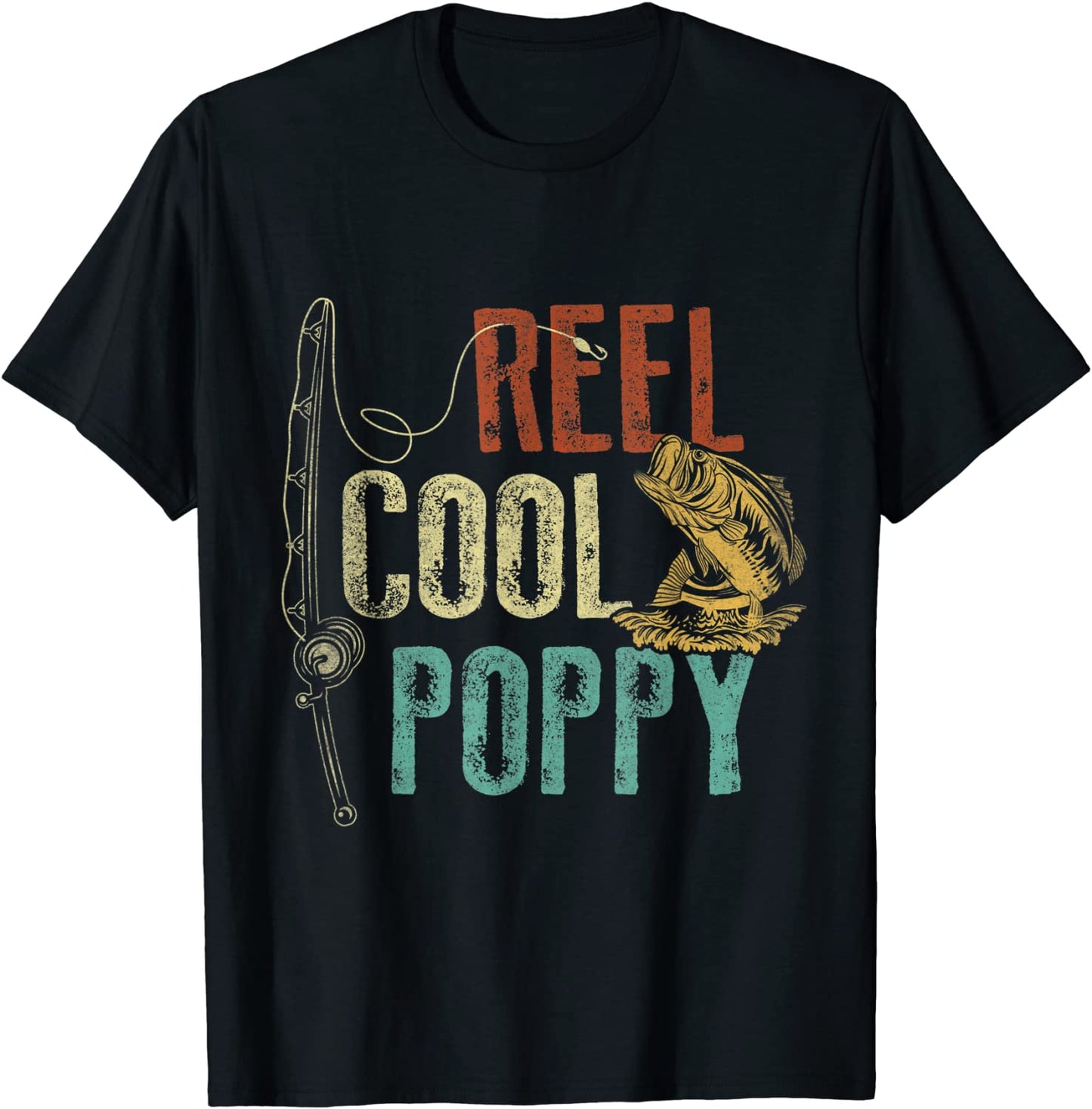 Reel Cool Poppy Fishing Grandpa Gift Fathers Day Fisherman T-Shirt