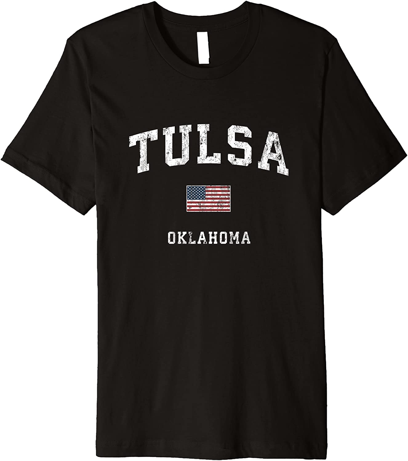 Tulsa Oklahoma OK Vintage American Flag Sports Design Premium T-Shirt