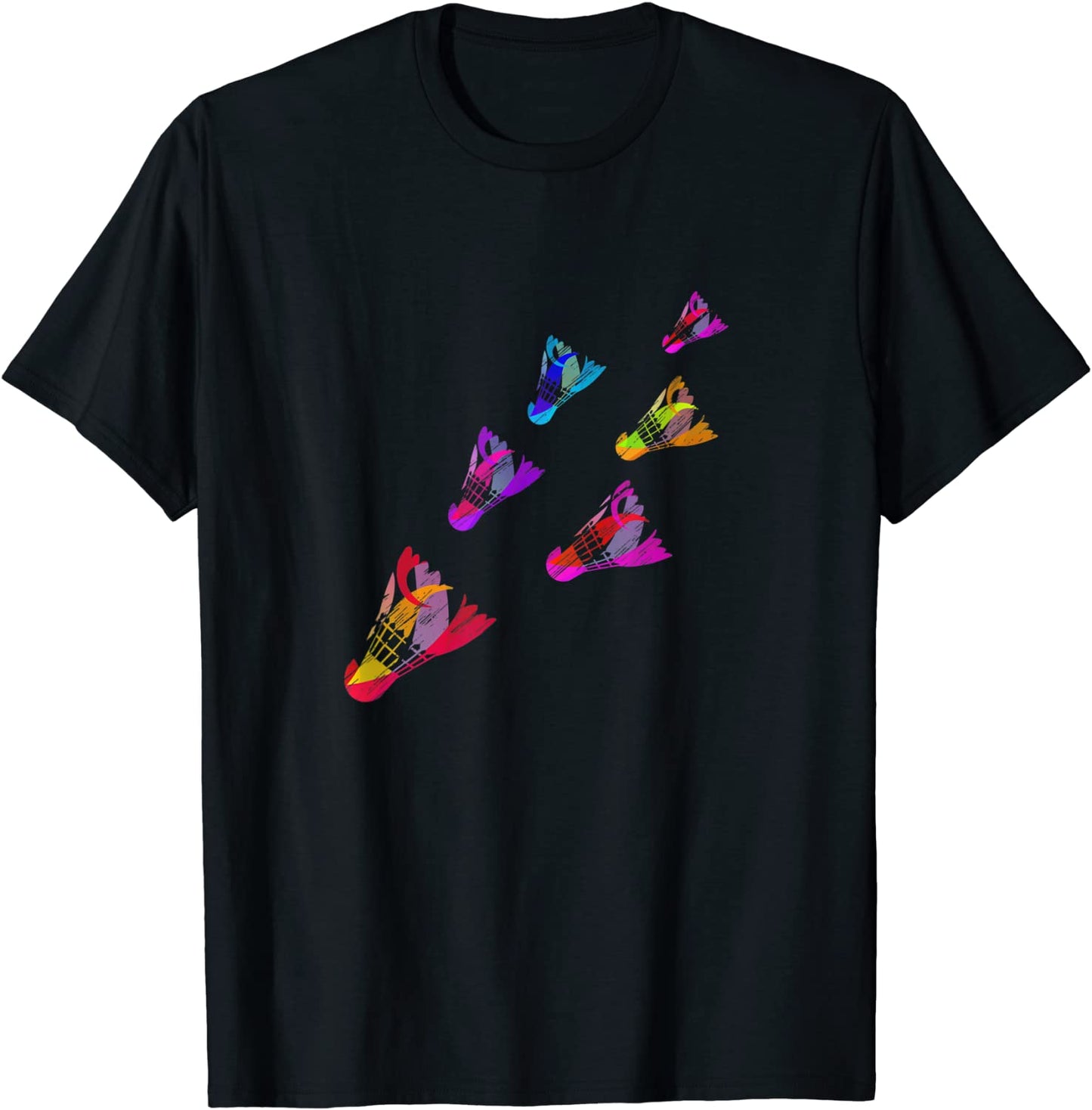 Colorful Badminton Shuttlecock Art Sports T-Shirt T-Shirt