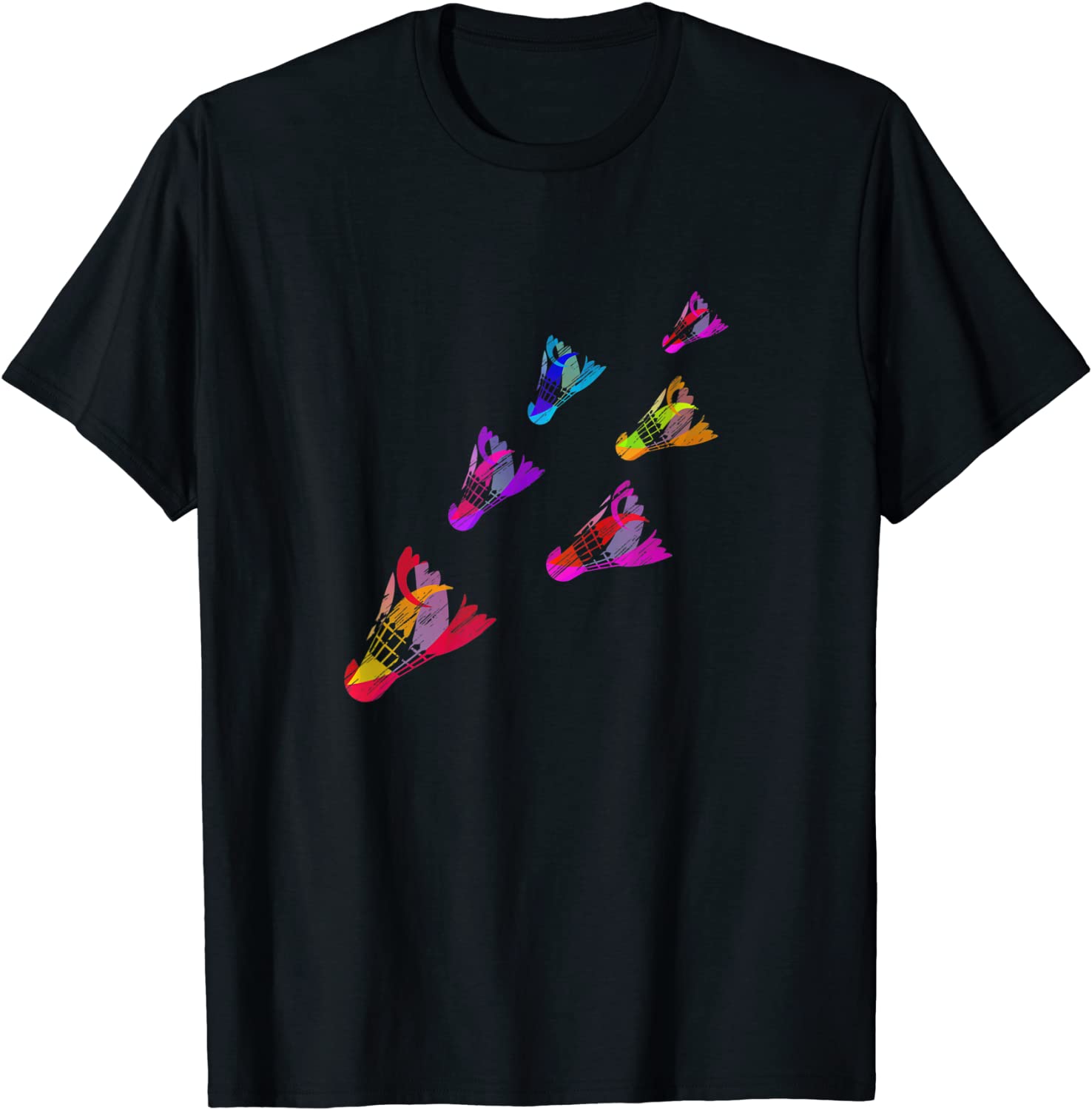 Colorful Badminton Shuttlecock Art Sports T-Shirt T-Shirt