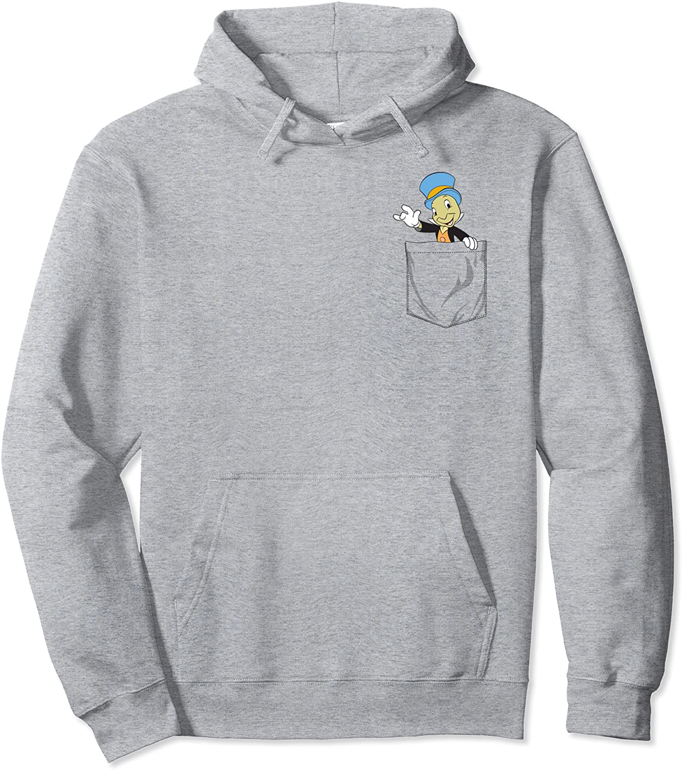 Disney Pinocchio Jiminy Cricket Faux Pocket Pullover Hoodie