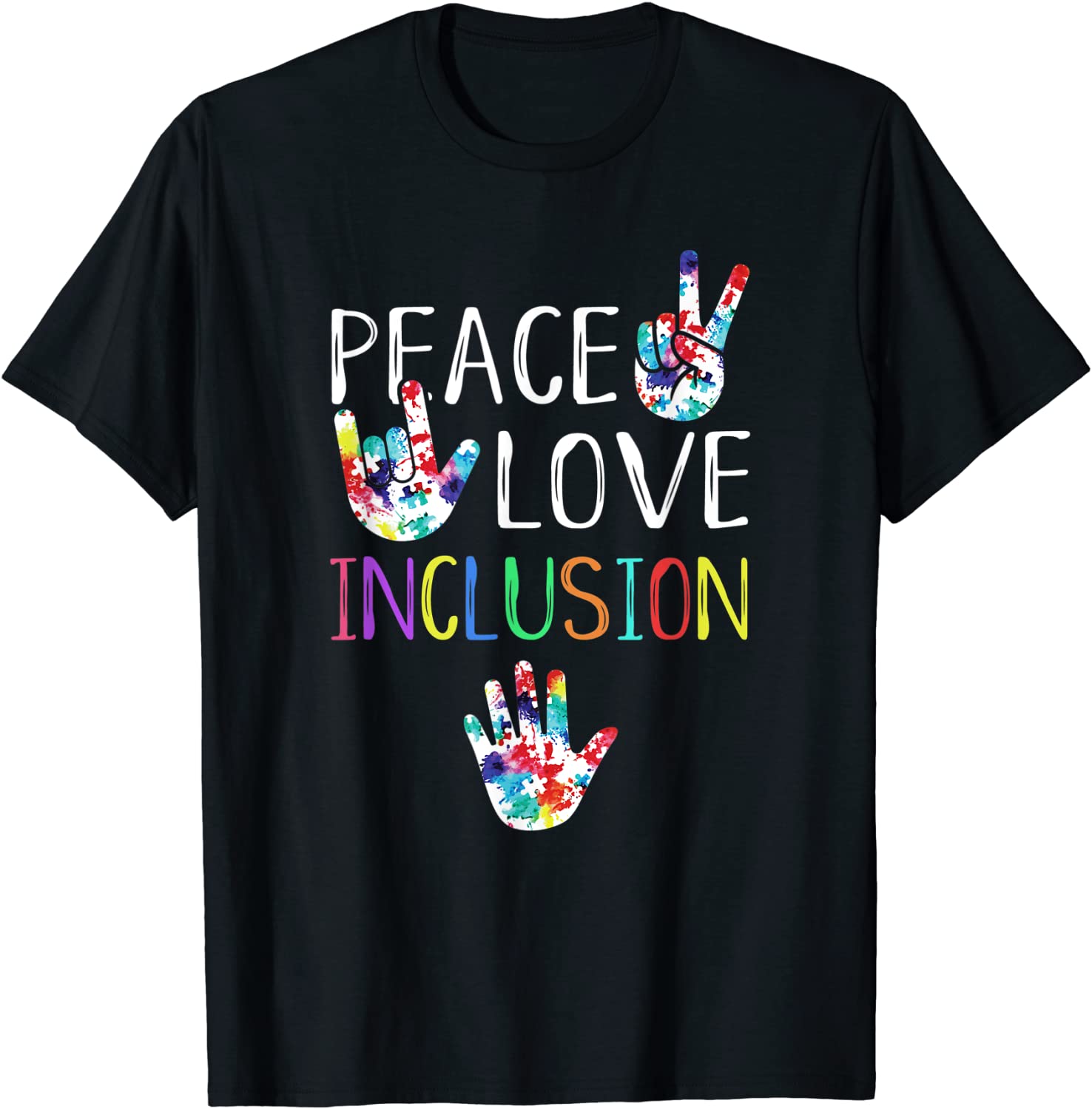 Peace Love Inclusion SPED Squad Special Ed Teacher Gift T-Shirt