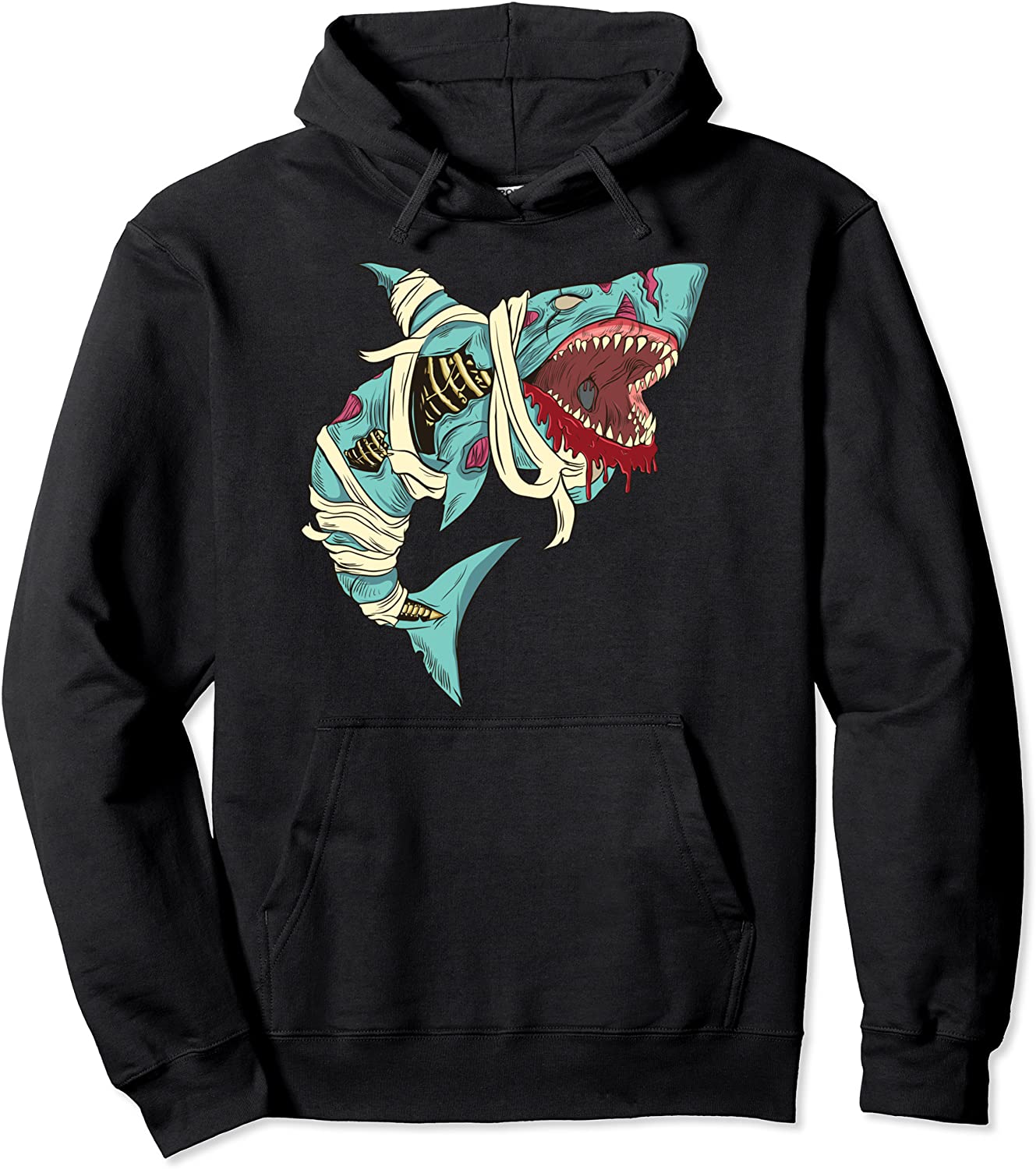 Shark Zombie Shirt Halloween Jawsome Zombies For Mens Boys Pullover Hoodie