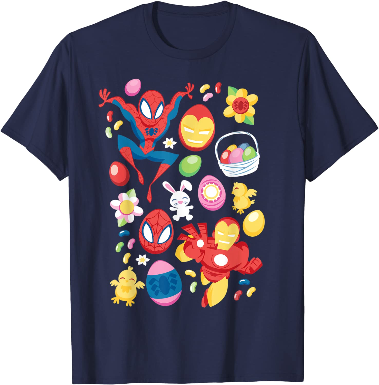 Marvel Easter Spider-Man Iron Man Easter Baskets T-Shirt