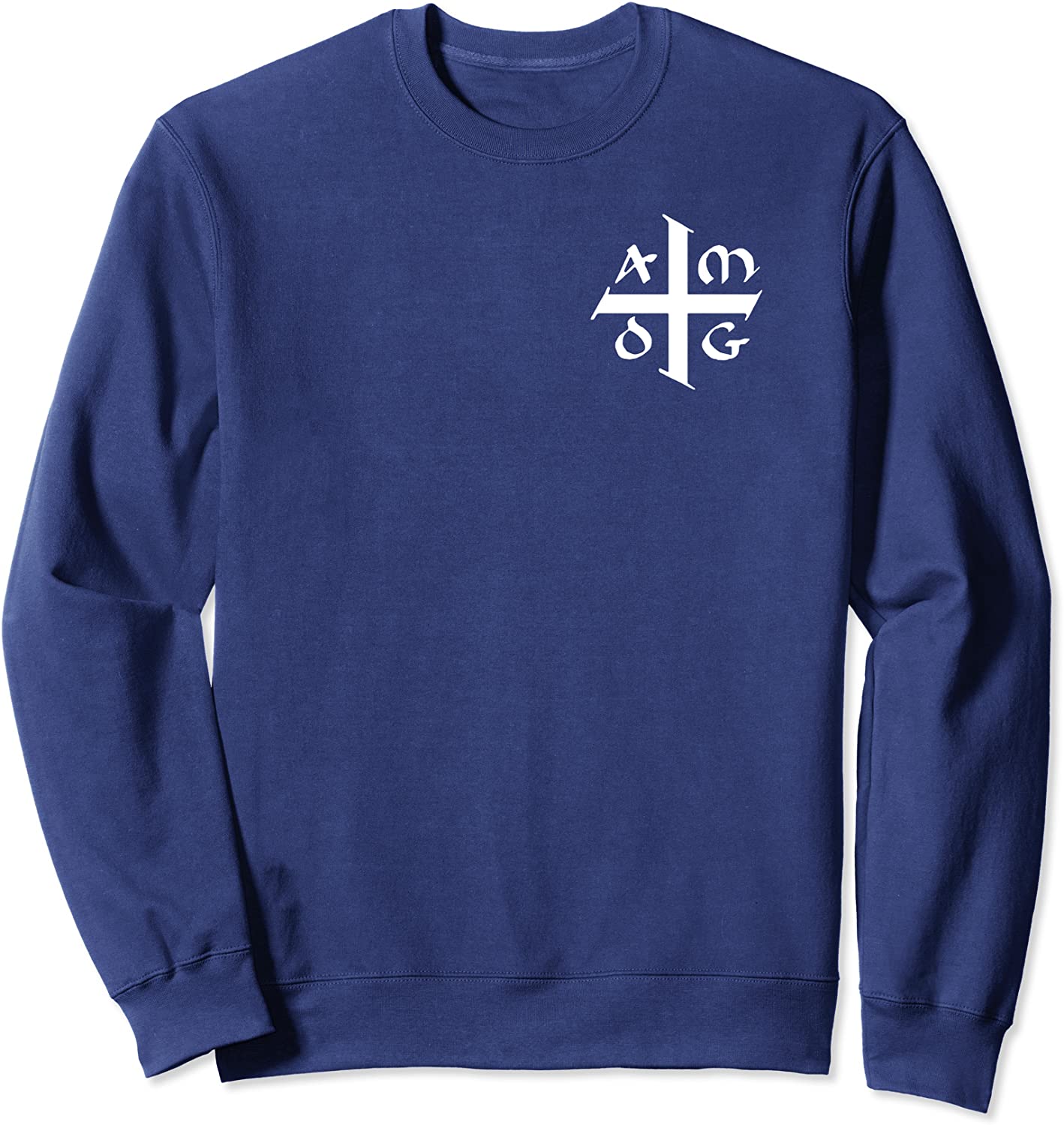 AMDG Ad Majorem Dei Gloriam - Small Jesuit Cross SweatShirt