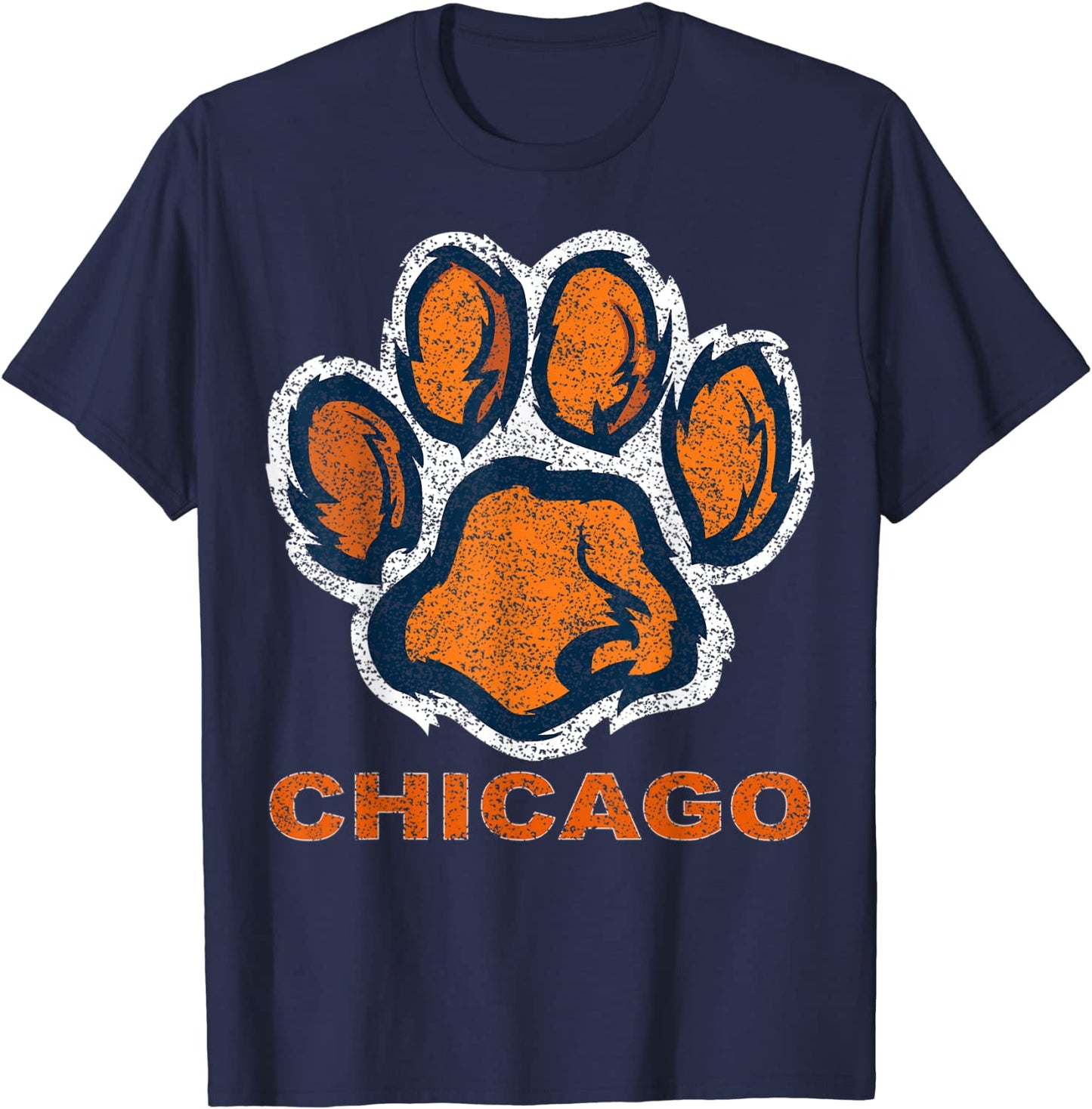 Funny Vintage Foot Paw Bear Orange Chicago Gifts T-Shirt