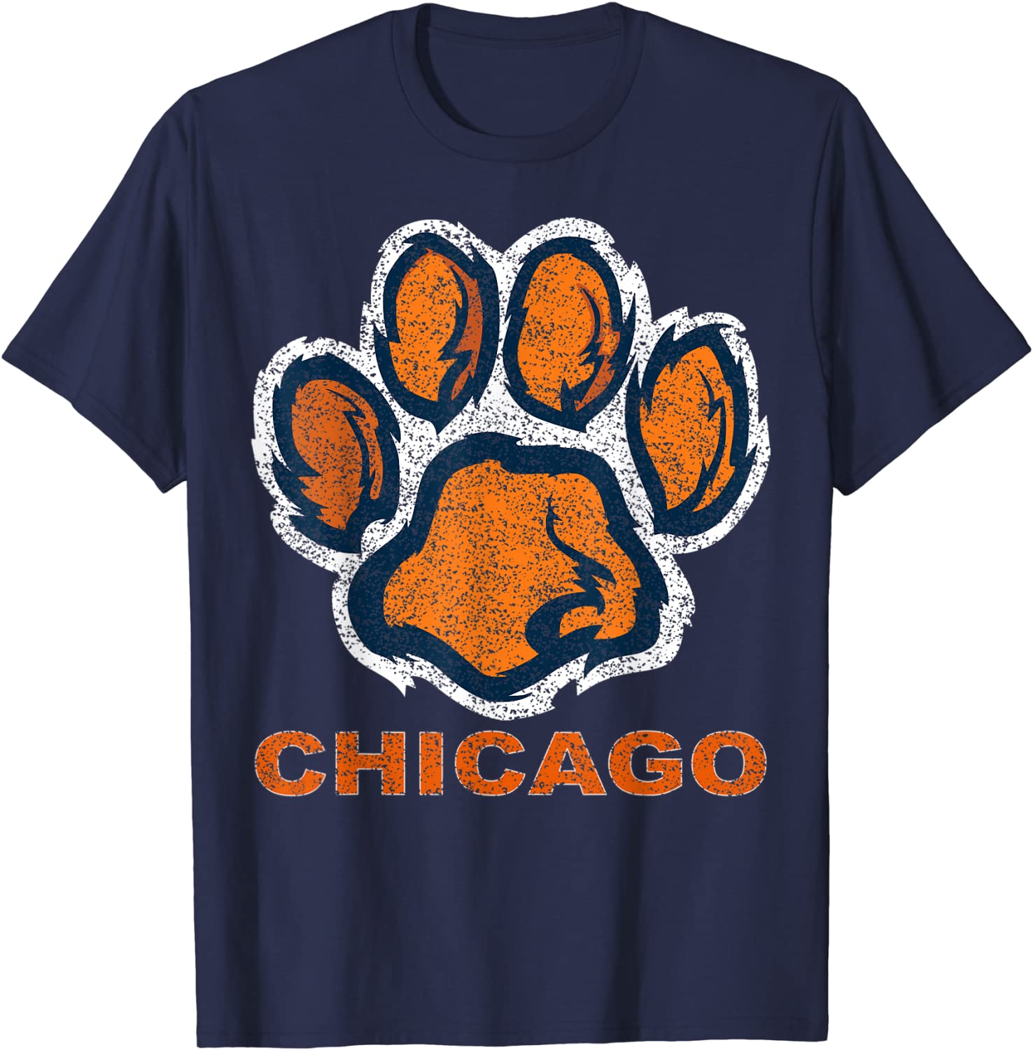 Funny Vintage Foot Paw Bear Orange Chicago Gifts T-Shirt