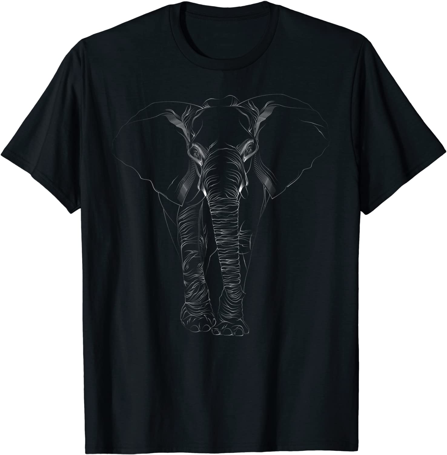 Elephant Dot line Art Portrait Sketch Drawing - Elephant T-Shirt