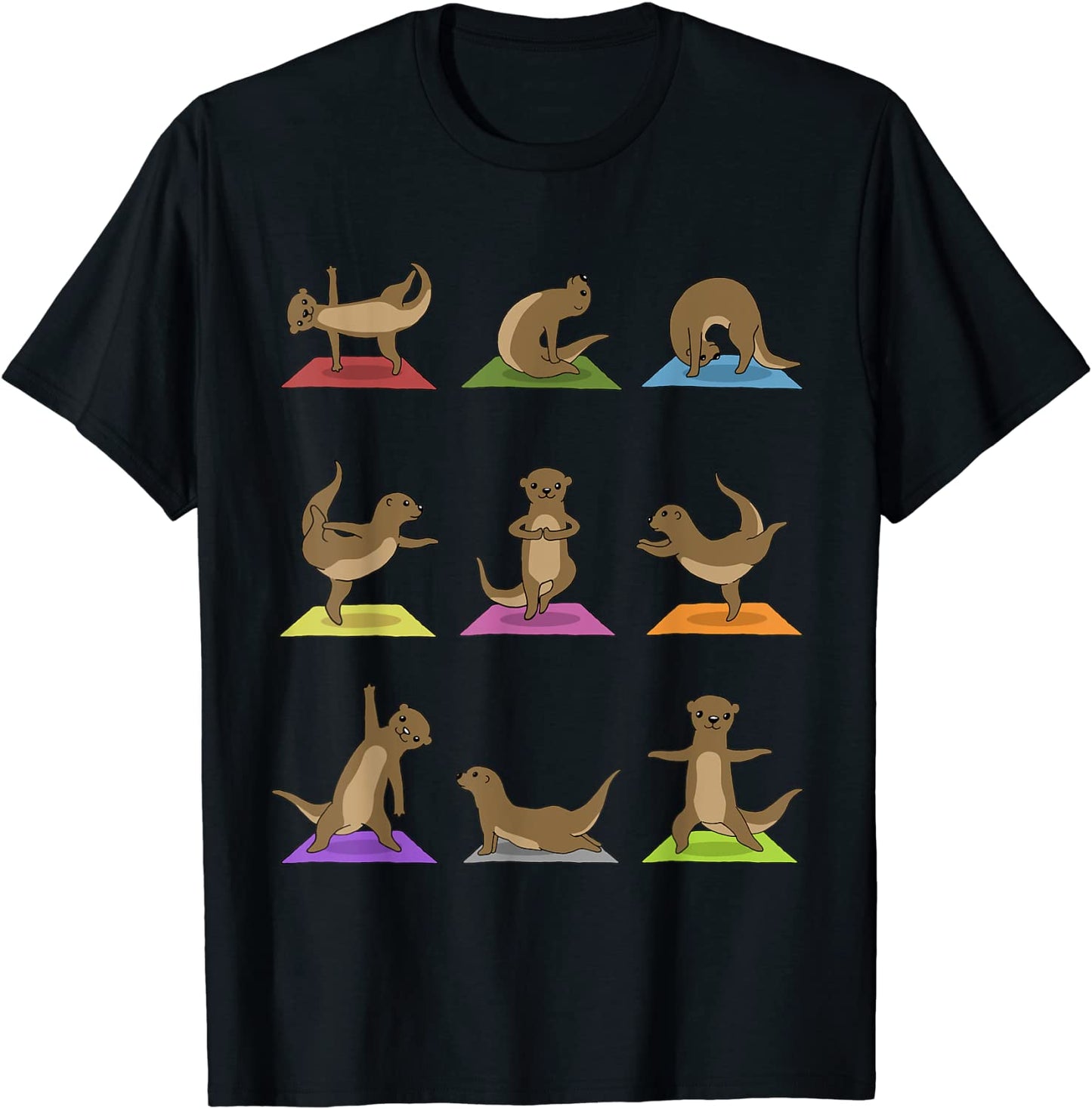 Otter Yoga T-Shirt Funny Otter In Yoga Poses Sports Tee