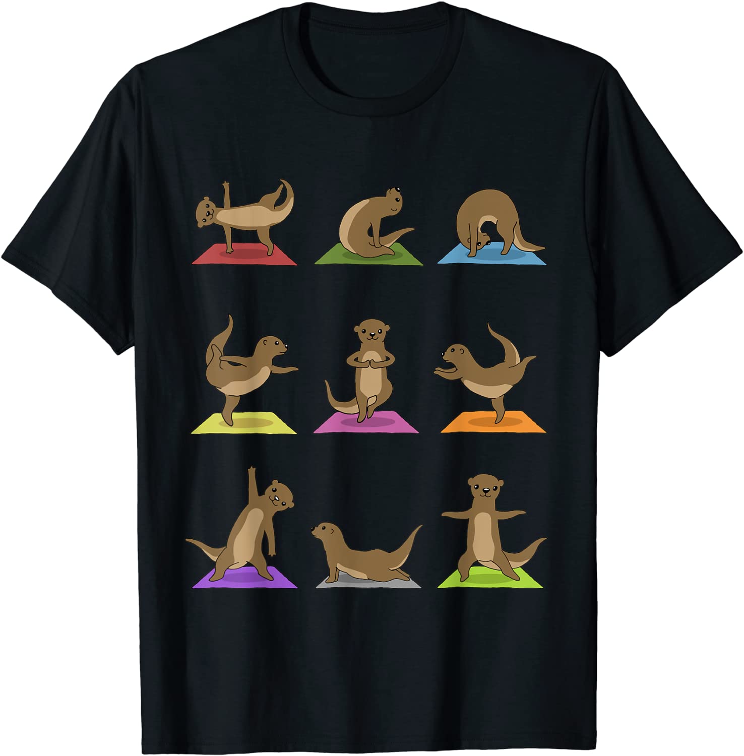 Otter Yoga T-Shirt Funny Otter In Yoga Poses Sports Tee