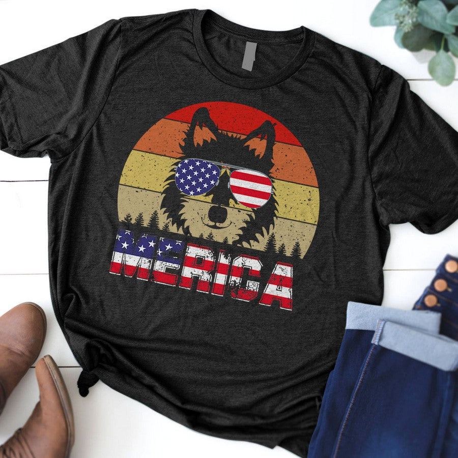 Merica Shirt 4Th Of July Shirt Merica Dog Shirt Glasses Shirt Merica Unisex Shirt
