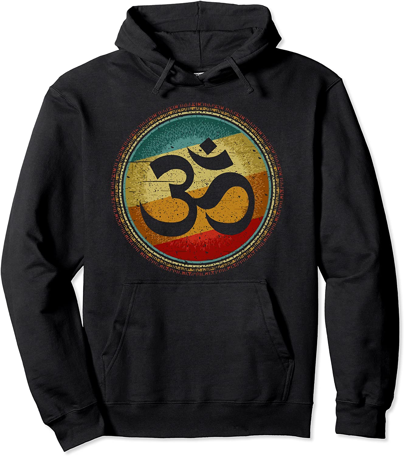 Om Ohm Symbol Retro Vintage 80s Style Meditation Yoga Pullover Hoodie