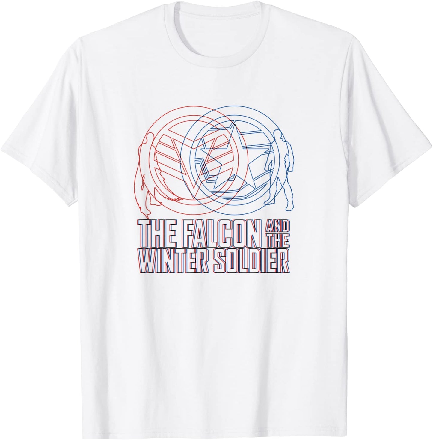 Marvel The Falcon And The Winter Soldier Line Art T-Shirt
