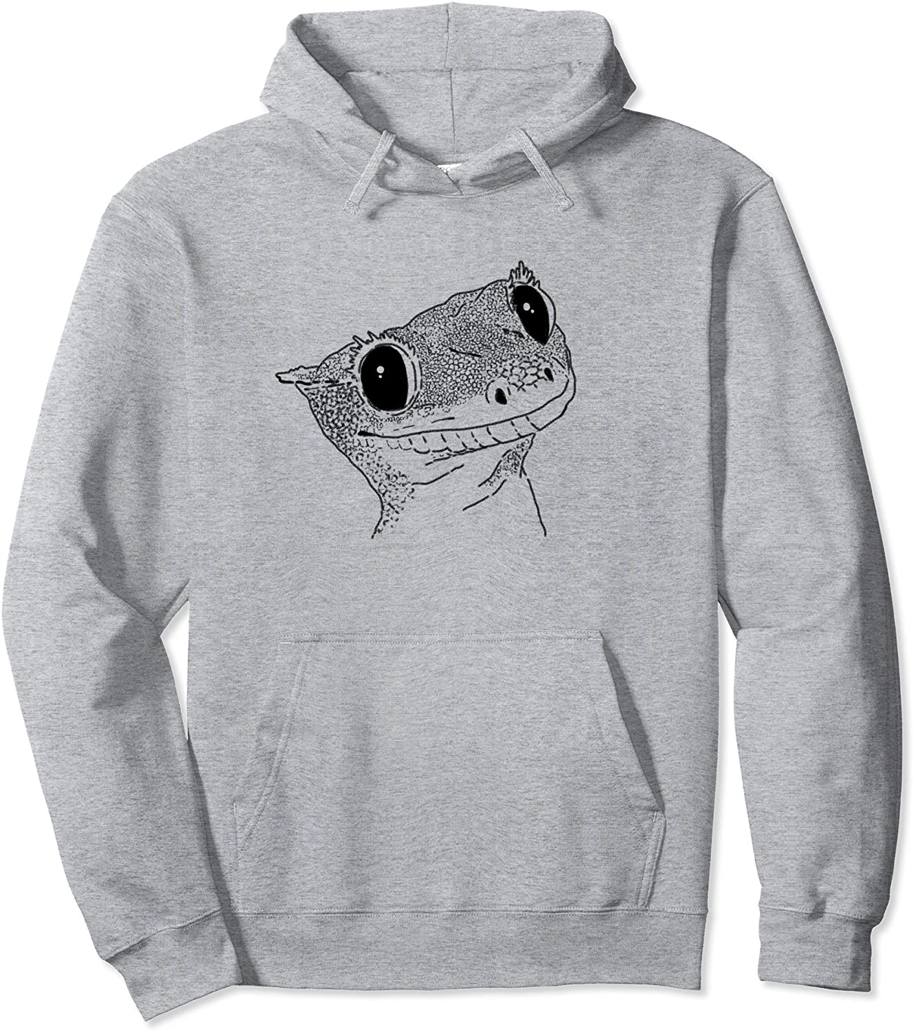 Crested Gecko Sketch Crestie Drawing Gecko Lover Lizard Pullover Hoodie