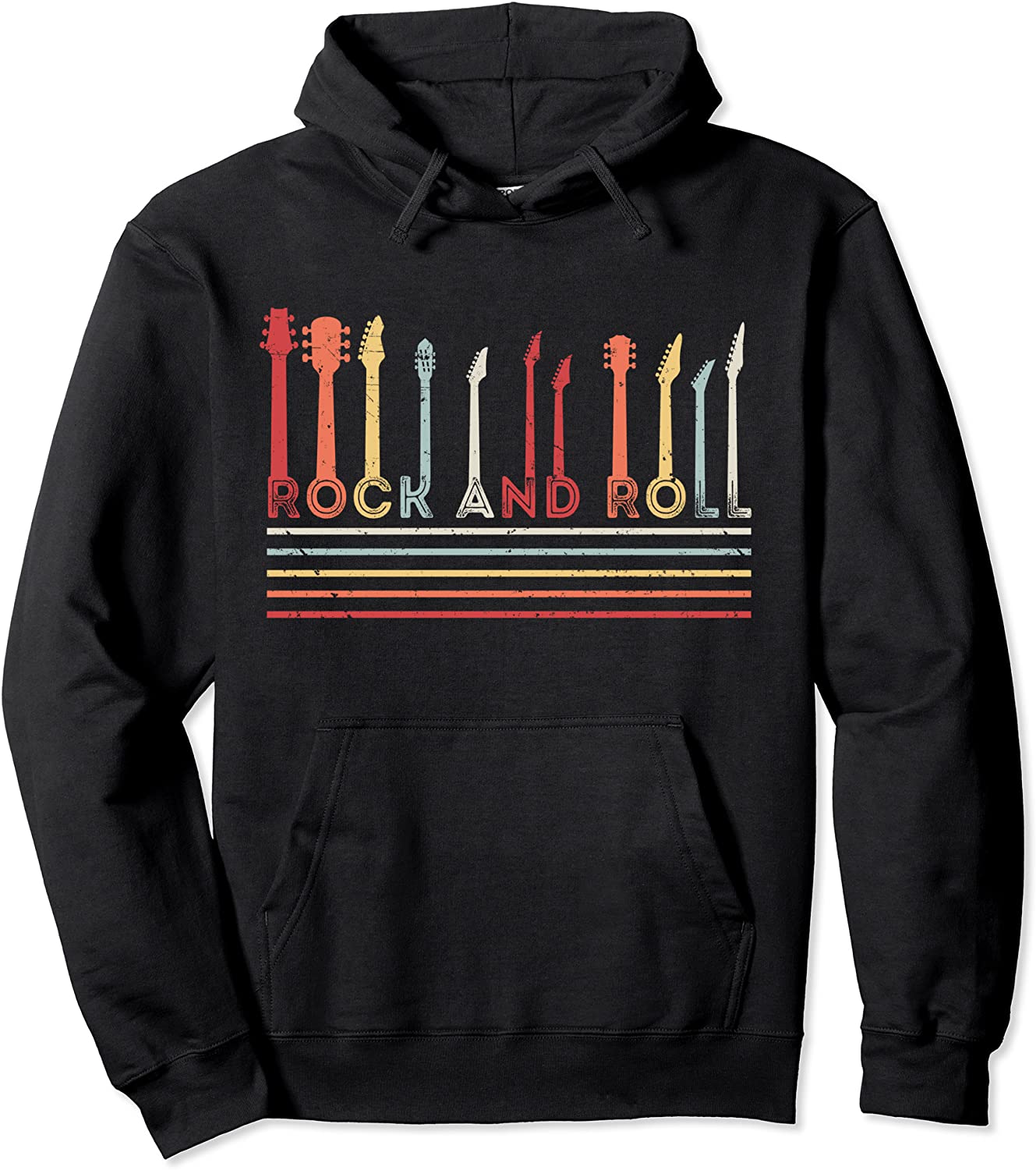 Rock And Roll Vintage Design Concert Band Rock Music Lover Pullover Hoodie