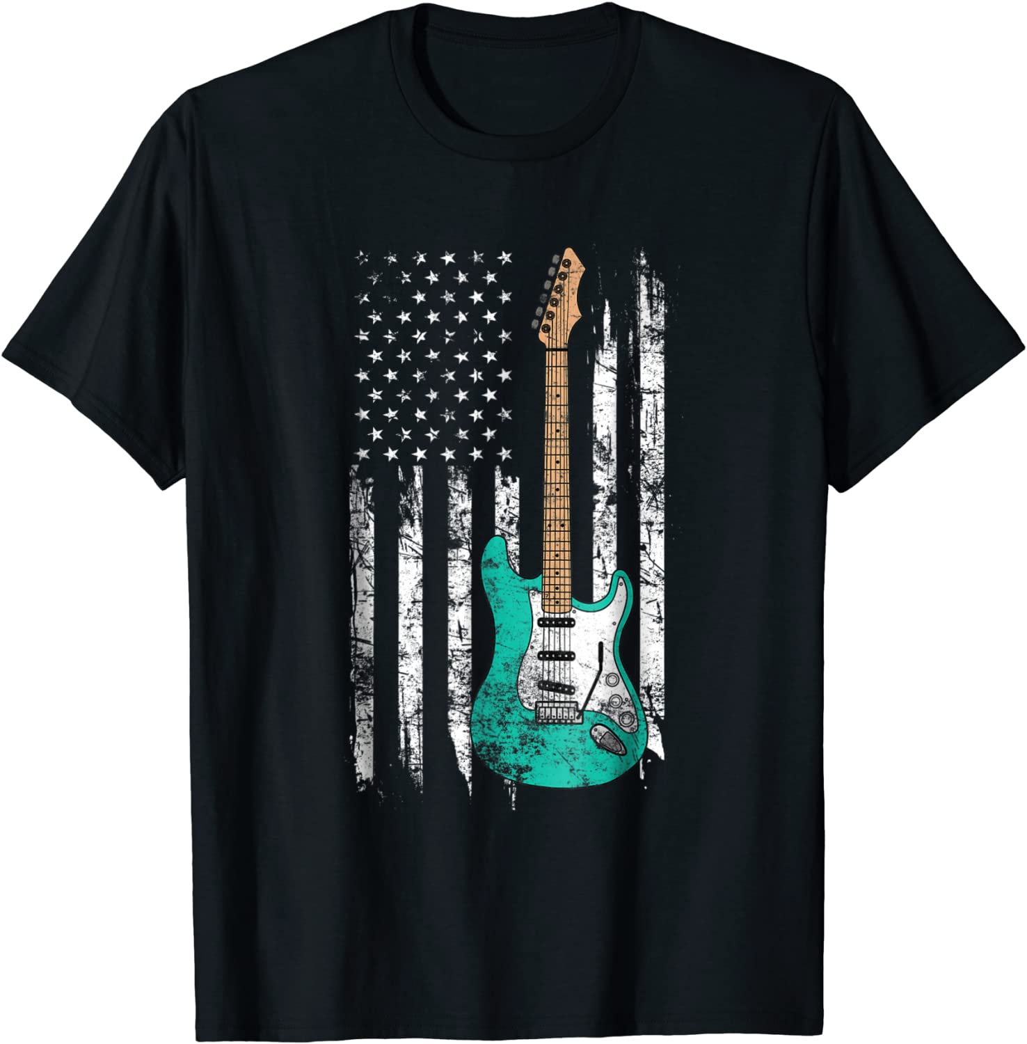 Vintage Guitar Shirt - American US Flag Shirt