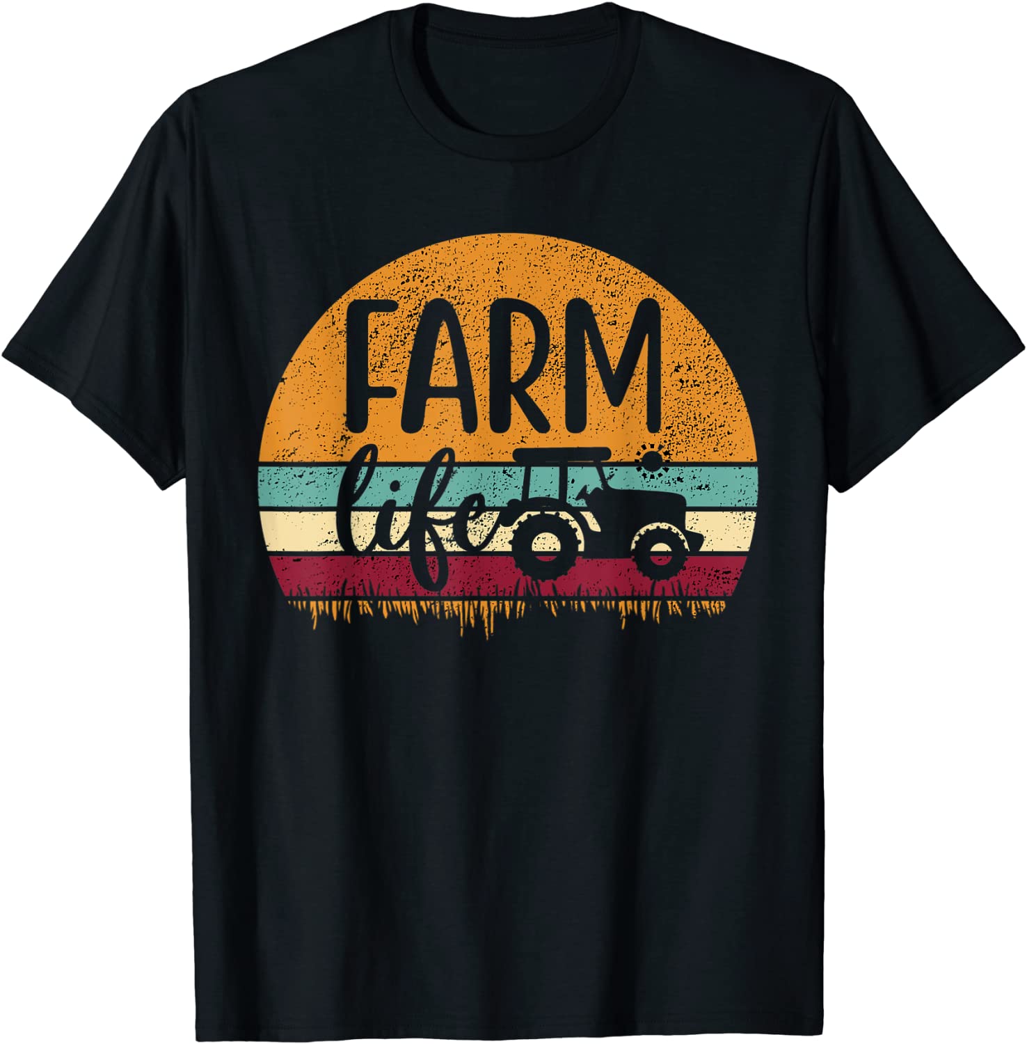 Retro Vintage Farm Life Farming Tractor Family Farmer Gift T-Shirt