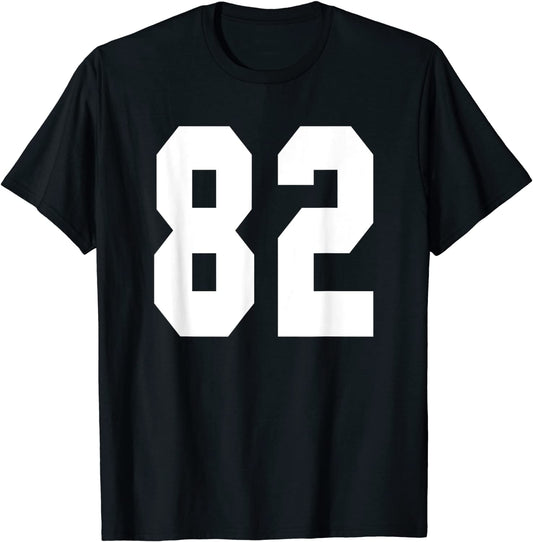 82 Team Sports Jersey Front Back Number Player Fan T-Shirt