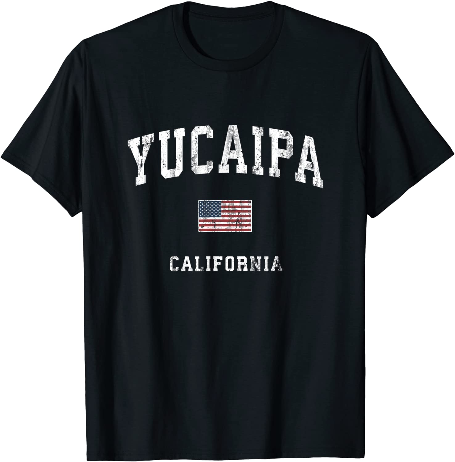 Yucaipa California CA Vintage American Flag Sports Design T-Shirt