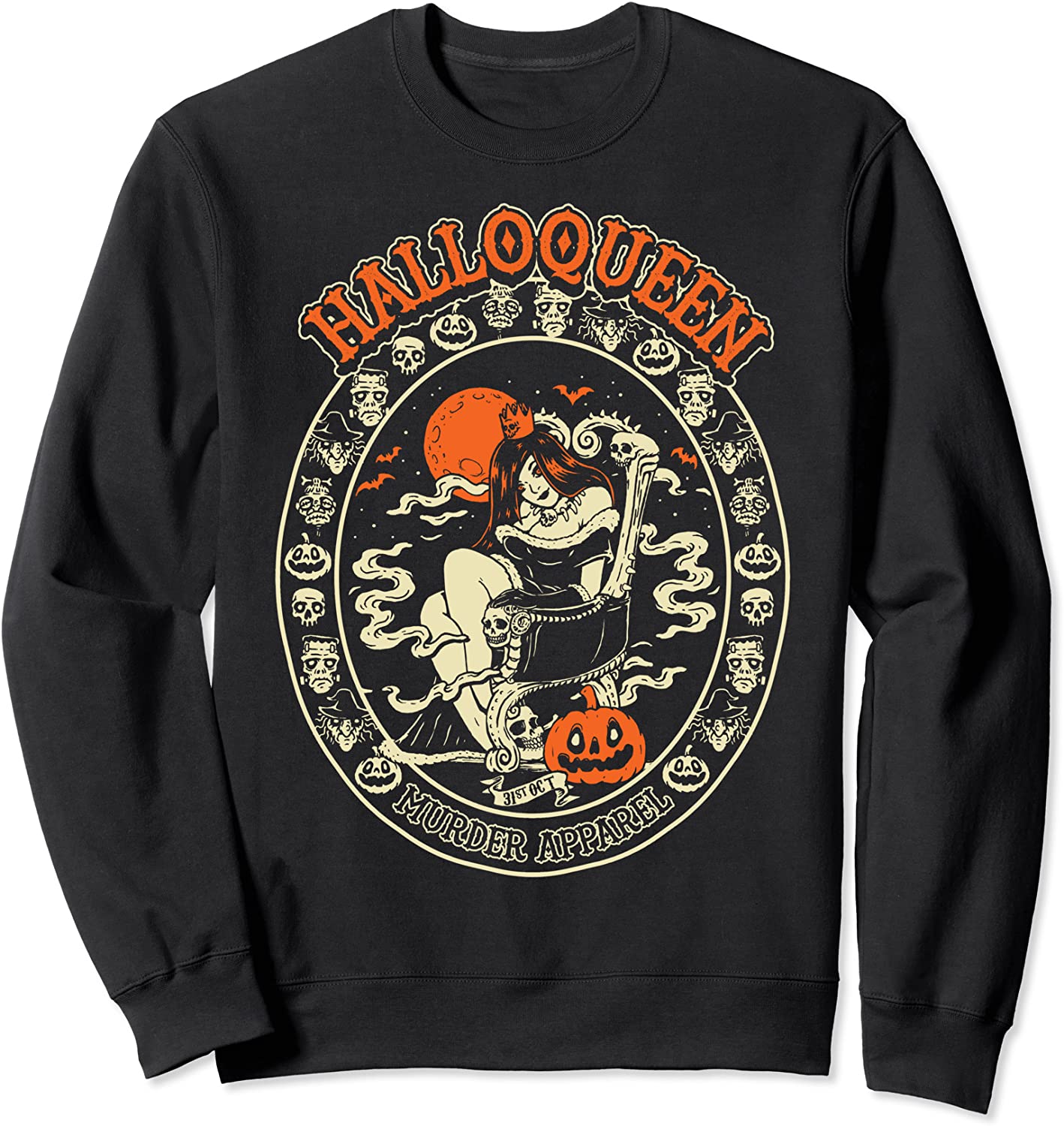 Halloqueen Pumpkin Halloween October Sweatshirt