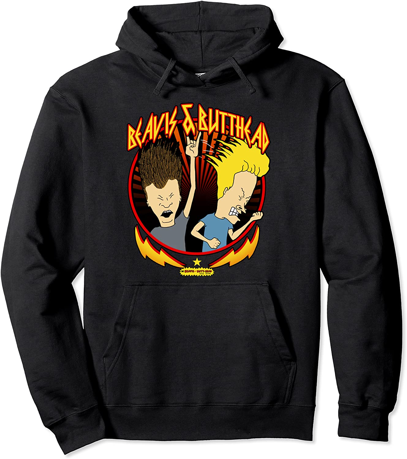 Beavis and Butthead Metal Colors Rock Out Graphic Hoodie