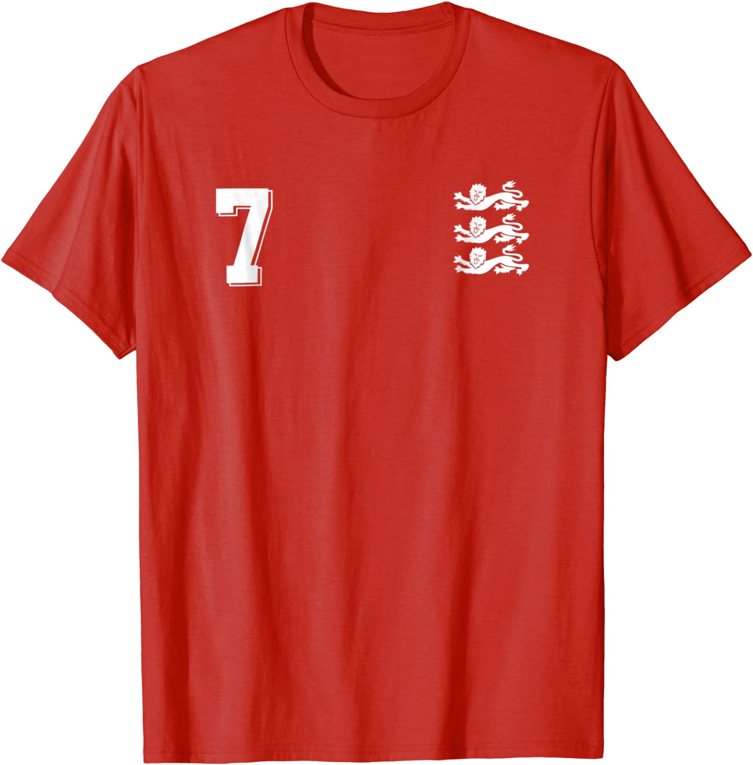 England Football Jersey 1966 Soccer T-Shirt 7 Red Lions