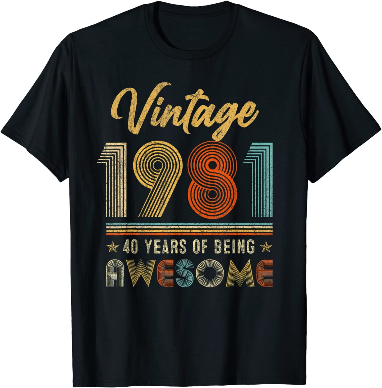 Vintage 1981 40 Years Of Being Awesome 40th Birthday Gifts T-Shirt