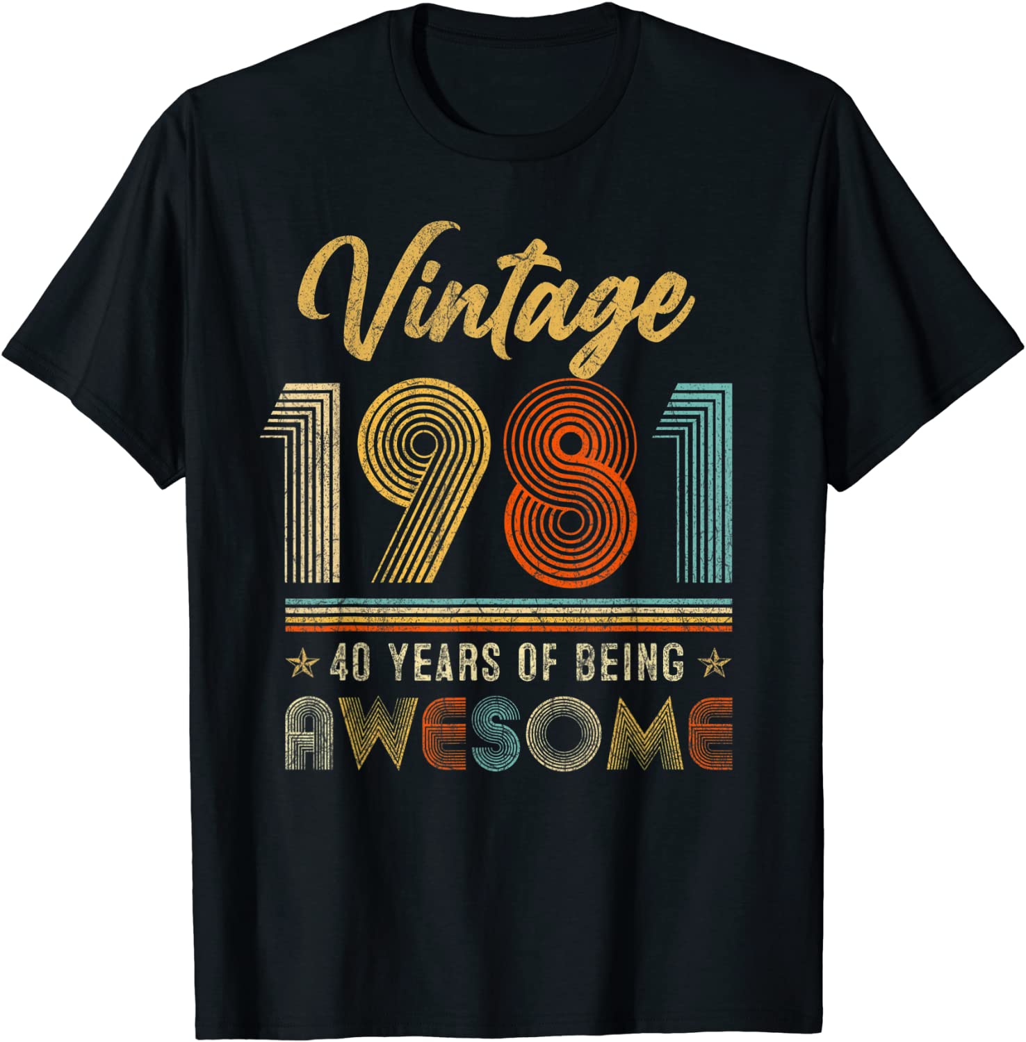 Vintage 1981 40 Years Of Being Awesome 40th Birthday Gifts T-Shirt
