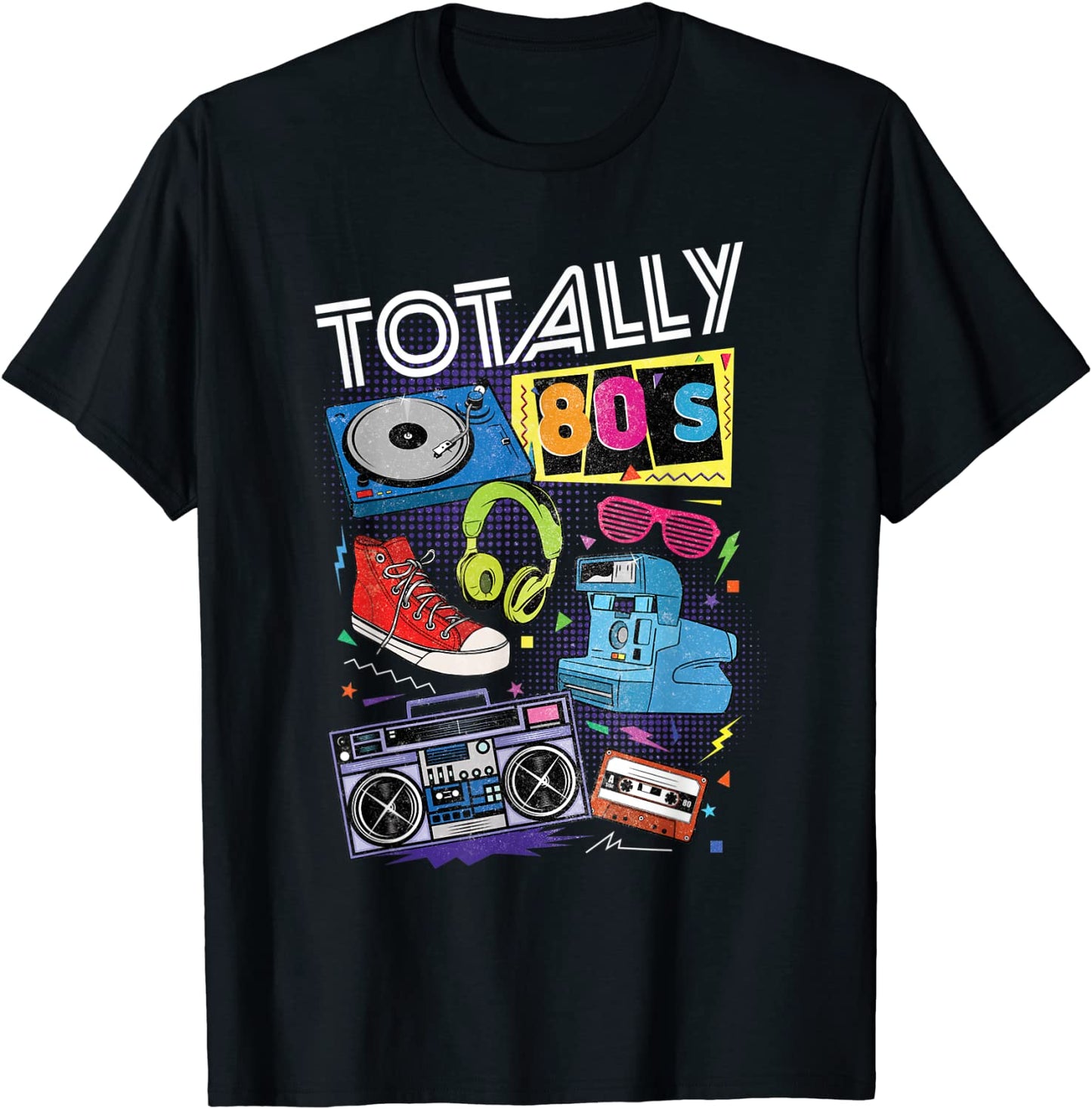 Funny 80s Retro Tee 1980s Party Gift Turntable Cassette T-Shirt