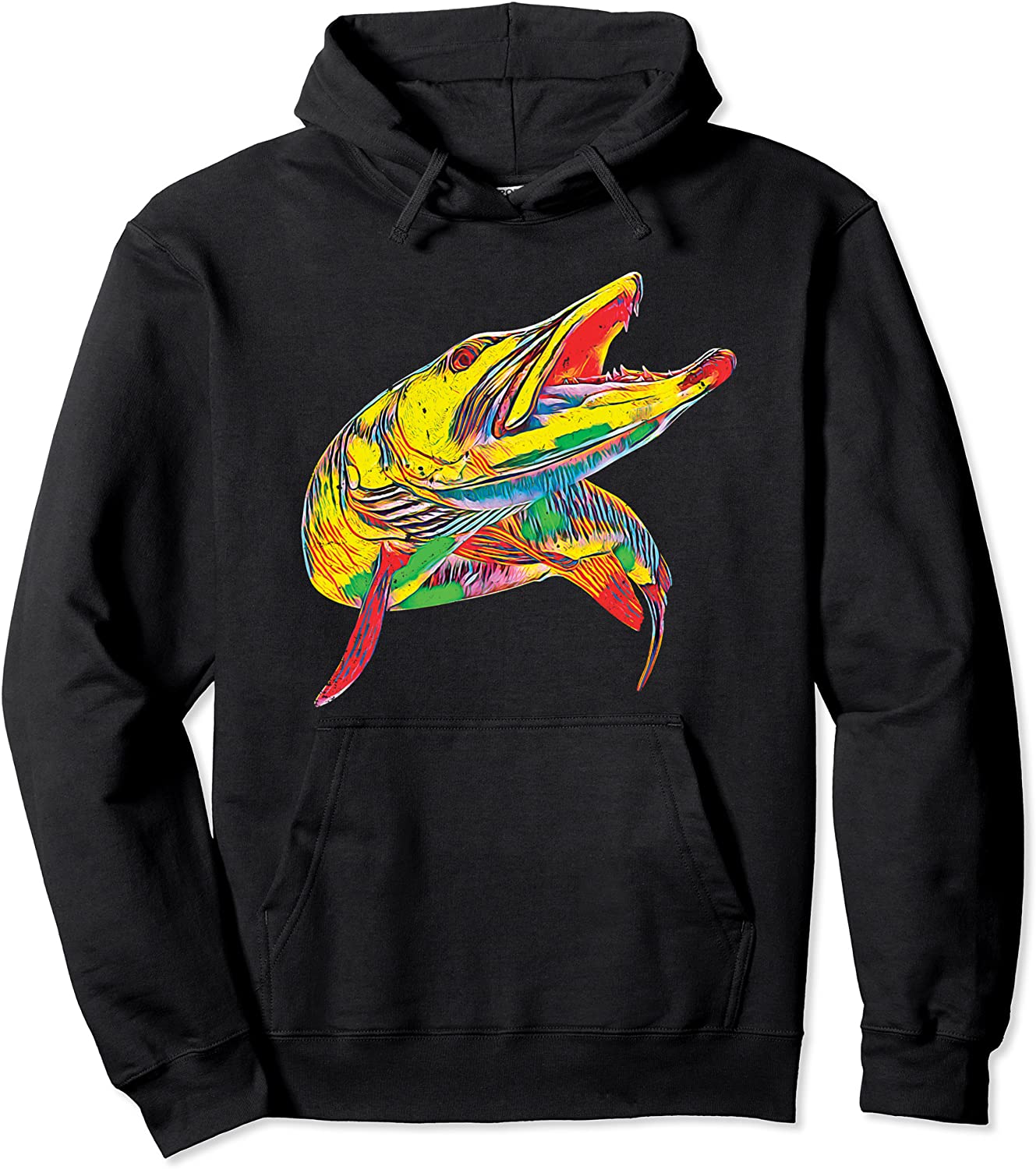 Muskie Hunter Musky Fisherman Art Fly Fishing Novelty Gifts Pullover Hoodie