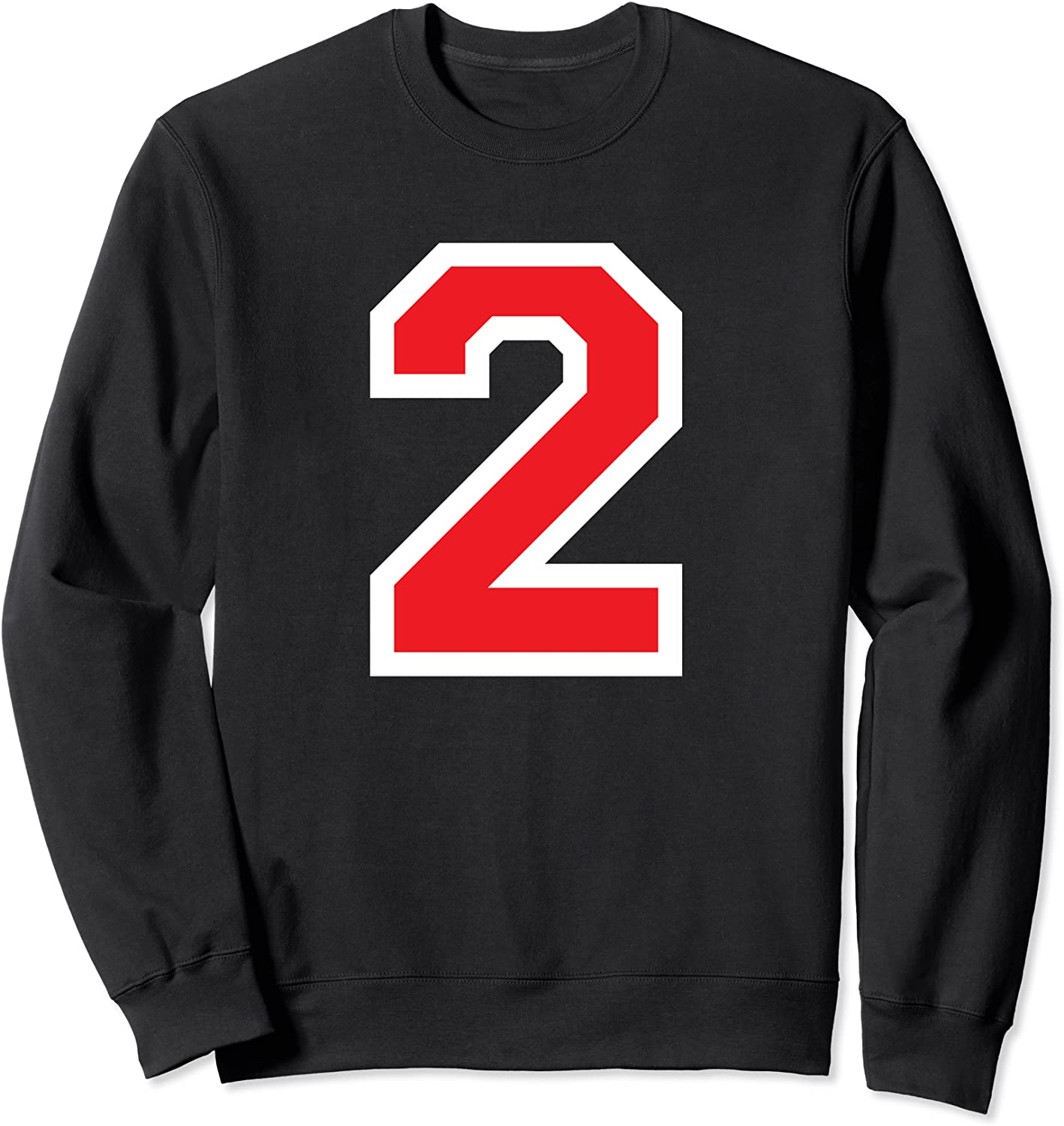Jersey Number 2 Two Athletic Style Sports Player Graphic Sweatshirt